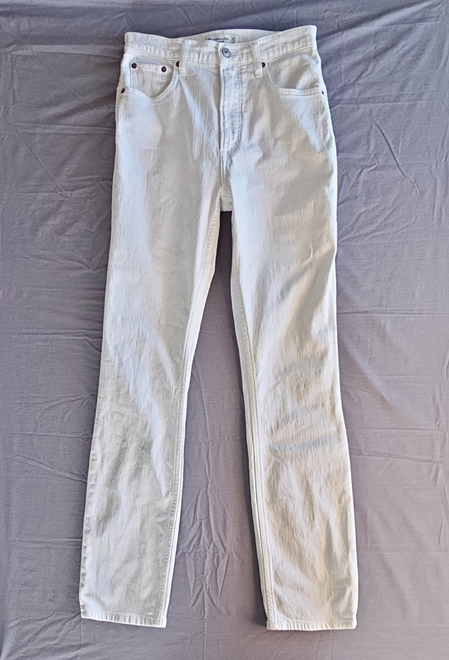 Abercrombie & Fitch Ultra High Rise Straight Jeans Womens 27 White Stretch